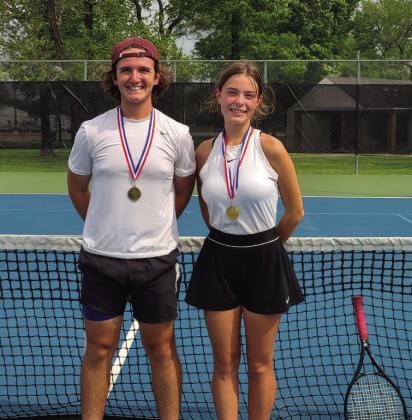 Mixed Double District Champions Shepard Rowe and Samantha Spence will advance to Regional competition in Mixed Doubles. Photos by Randall Luker