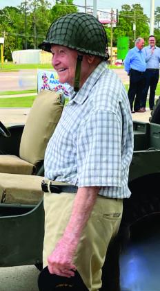 JD Dixson was surprised when a restored WW ll era Jeep like he drove during his time in the service was displayed at Vidor City Hall.