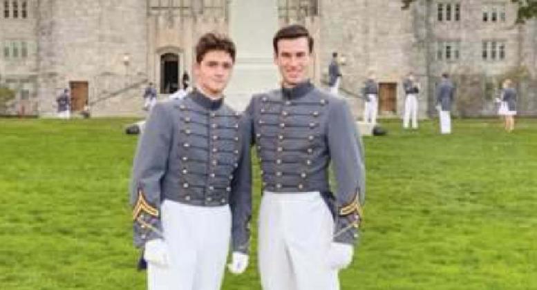 Cadet Andrew Barlow pictured on the left, and his roommate, Michael Norris, on his right