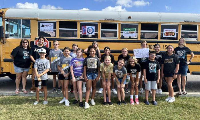 Vidor Middle School Pirate Council volunteered for the early shift during the Fill the Bus school supply drive. (courtesy photo) Courtesy Photo