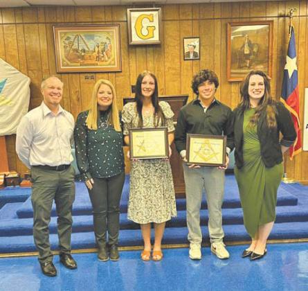 Hoffpauir and Greer honored with Honesty and Integrity Award from Vidor Masonic Lodge . Pictured are:: Vidor ISD Superintendent Jay Killgo, Lauren Buckley, Counselor; Kyrstin Hoffpauir; Gavyn Greer and Brittnee Ceballos, Counselor.