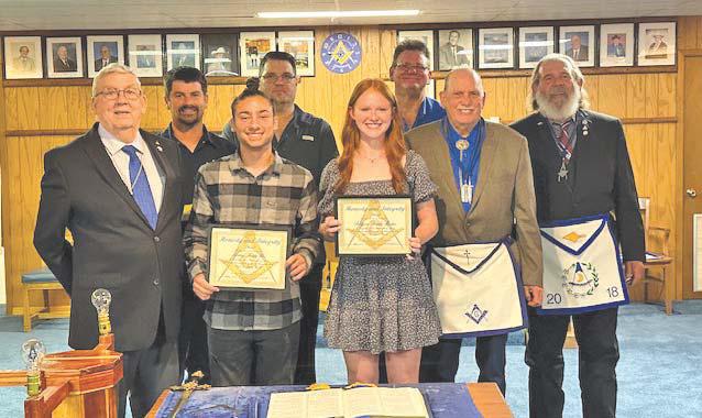 Pine Forest Masonic Lodge honored VHS students A.J. Wise and Ashlynn Martin with their annual Honesty and Integrity award. Wise and Martin are pictured with the Pine Forest Masonic Lodge members and leaders.