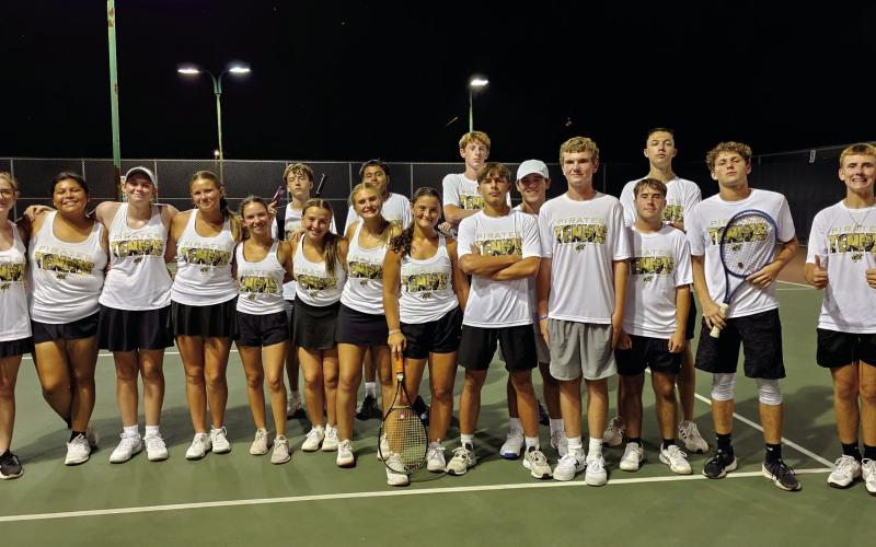 The Mighty Pirate Tennis Team opened district play Monday night and pulled off their first win in their District opener against the Bridge City Cardinals, noted VHS Tennis Coach Ericka Richard. The final score was 17-2. “It was a great night for sure! Your Pirates will travel to Little Cypress Mauriceville on Monday, August 26 for their next District match starting at 4 p.m.”