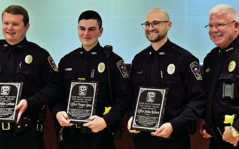 Trio of Vidor PD officers honored with Lifesaving Award