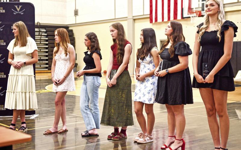 Lady Pirate Track and Field Awards: Madison Powell, Railei Mouton, Gianna Roche, Miley Rice, Joan Porterfield, McKenzie Grass, Raegan Stephenson.