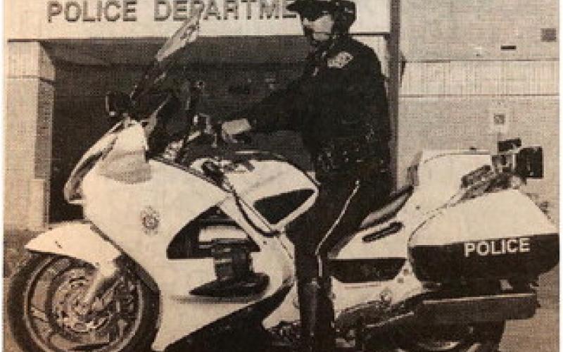 Vidor Police Officer Ray Ruggles poses with his Honda ST-1300 police version motorcycle in front of the Vidor Police Department. Officer Ruggles was hired as the Department's motorcycle officer in December. Archive Photo