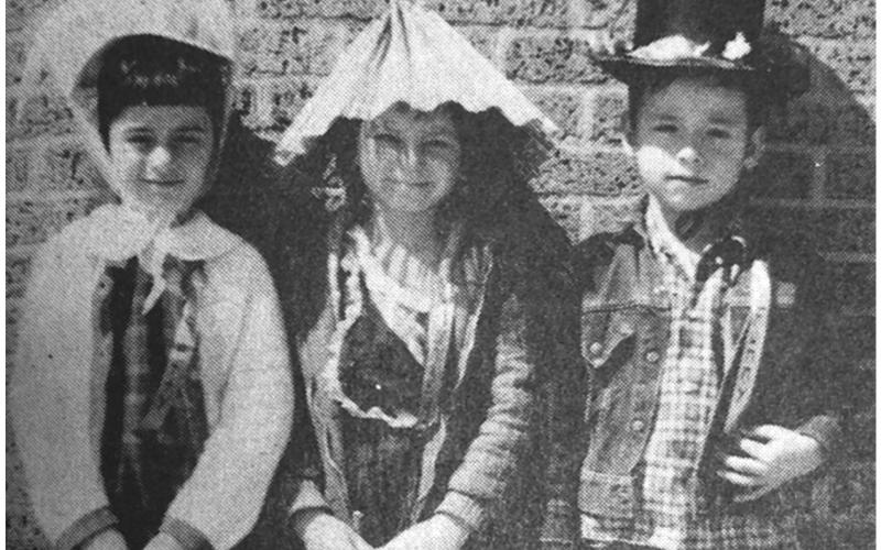 TOP WINNERS---in the Easter Parade held at the Combs Elementary School by the first grade students. The hat designed by KAY SIKES, left, was voted the prettiest; AVA LEE MULLETT, center, was awarded the “most unusual” spot, and ROBERT CLAYTON, right, won the award for having the “funniest.”