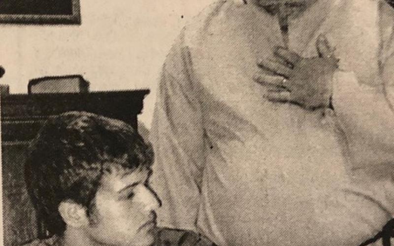 Joel Edgar as Jesus and David Edgar as John will join eleven other men and First Methodist's chancel choir to present The Living Last Supper at 7 p.m. Thursday evening. Archive Photos