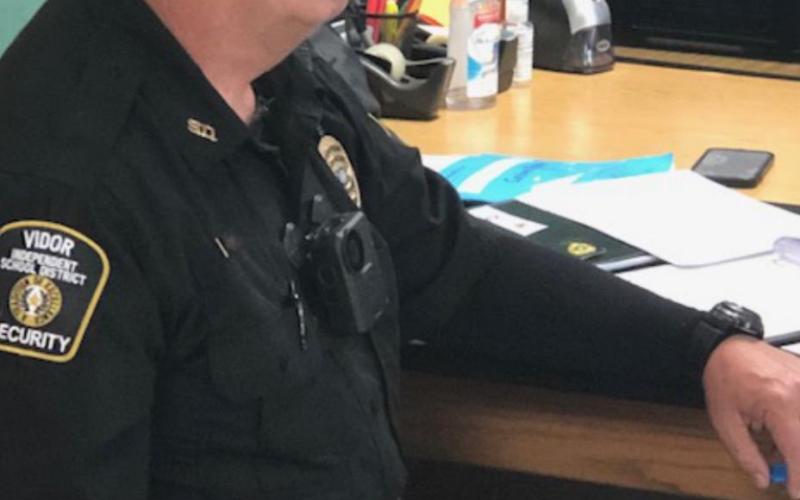 Officer Jim Gentry listens intently to the Epi Orange Count Pen training. 450 W. Boliva