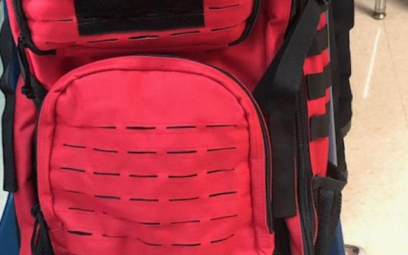 The emergency backpack contains gloves, gauge, ublishing Company trauma shears, blankets, Stop the Bleed kits, and other items needed to keep people safe. (409) 769-5428