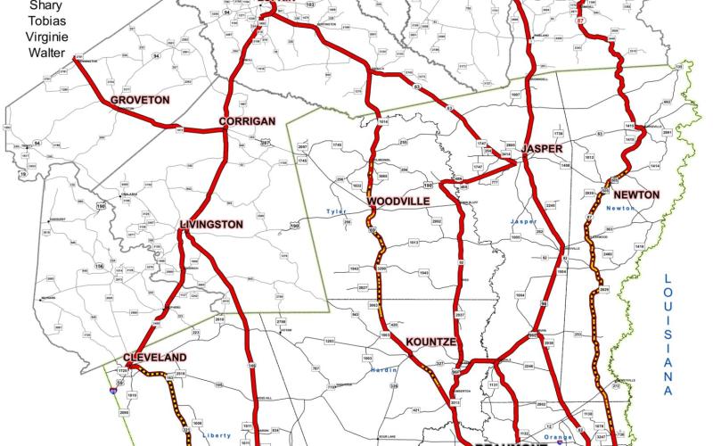 2022 Inland Evacuation Map Beaumont District Texas Department Of Public Safety