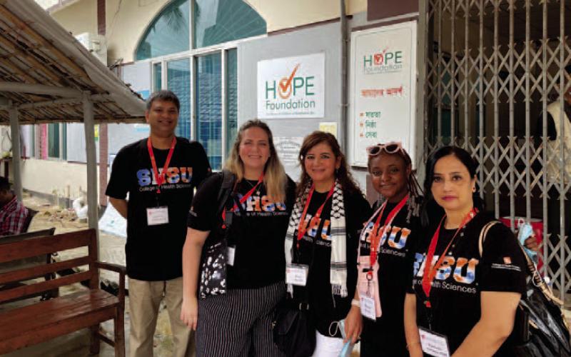 Pictured left to right: Khalid Khan, Stacey Wright, Mary Musleh, Brooke Brown, Rasheda Sultana Courtesy photo
