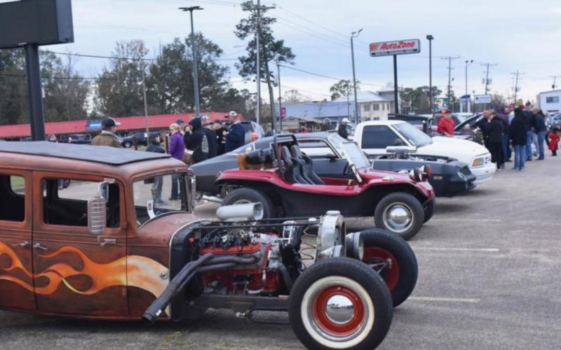 The vintage cars are always a hit at the annual Christmas Cruise.