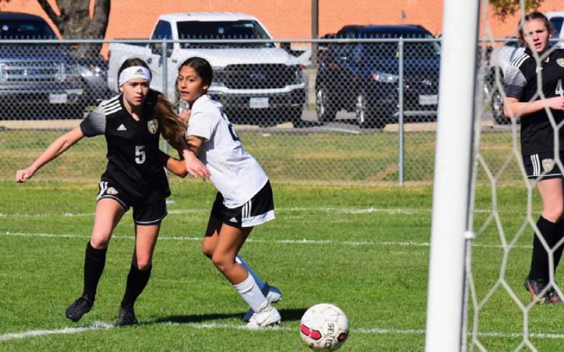 Laney King take a shot in the junior varsity game versus Huffman Friday at the Cajun Classic Tournament. Photo by Randall Luker
