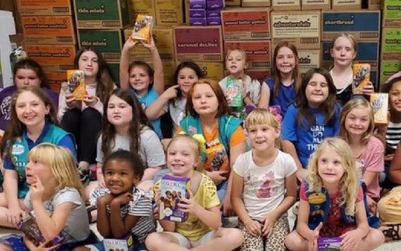 Girls Scouts donate cookies to heroes