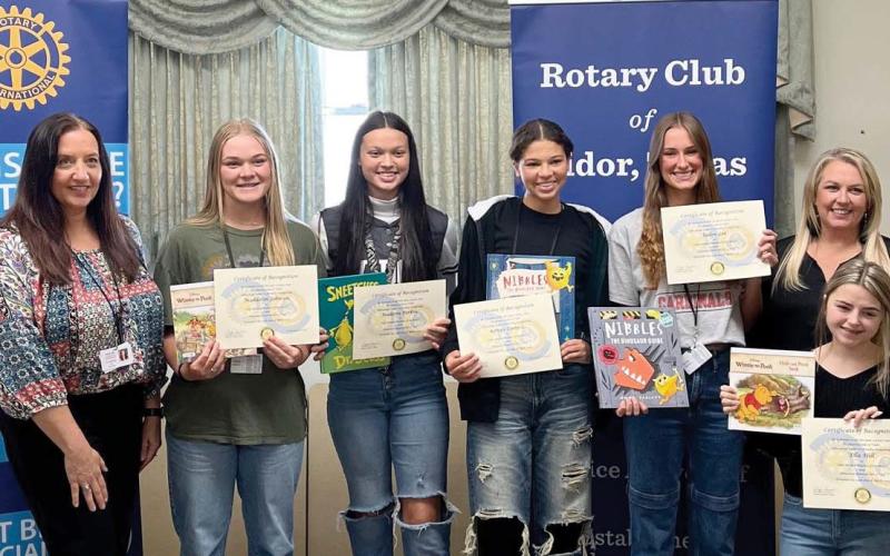 The Rotary Club of Vidor, Texas recognized the Vidor High School April students of the month at their luncheon Monday. Freshman: Kenya Correia, Sophomore: Madison Perkins, Junior: Maddison Johnson, Senior: Ella Hill, Senior: Jaden Lee. VISD Courtesy Photo