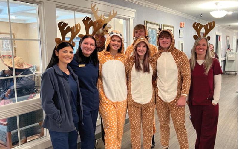 VHS Senior Nursing Students Engage Senior Citizens at Oakwood Manor’s Annual “Deer Hunt”