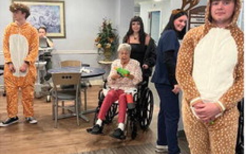 VHS Senior Nursing Students Engage Senior Citizens at Oakwood Manor’s Annual “Deer Hunt”