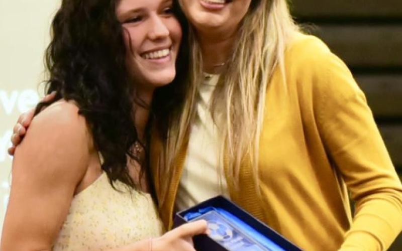 Naomi Collier was presented the Defensive Player of the Year Award in soccer by Coach Sampere.