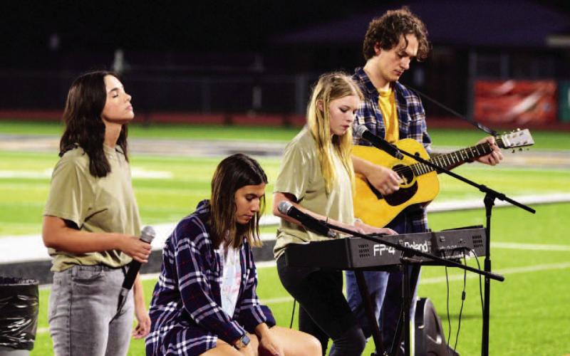 A Praise and Worship band led off the event Wednesday.