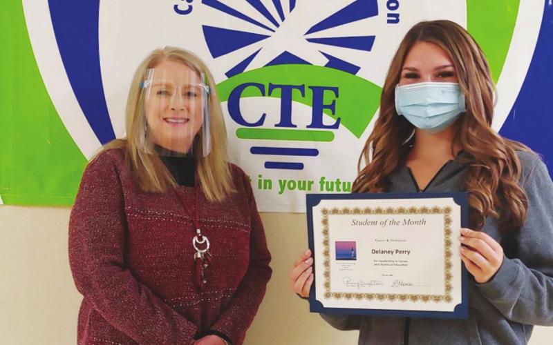 Delaney Perry earns CTE Student of the Month