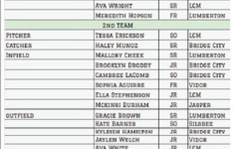 Nine Lady Pirates named to 9-4A All District softball team