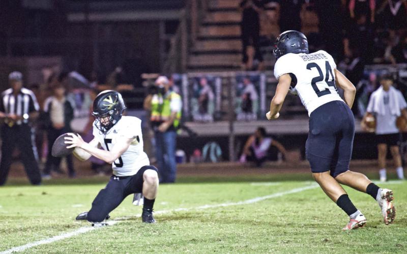 Pirate kicker Rui Correia and holder Braden Norton were perfect on the night with 4 PATS against the Livingston Lions Friday.