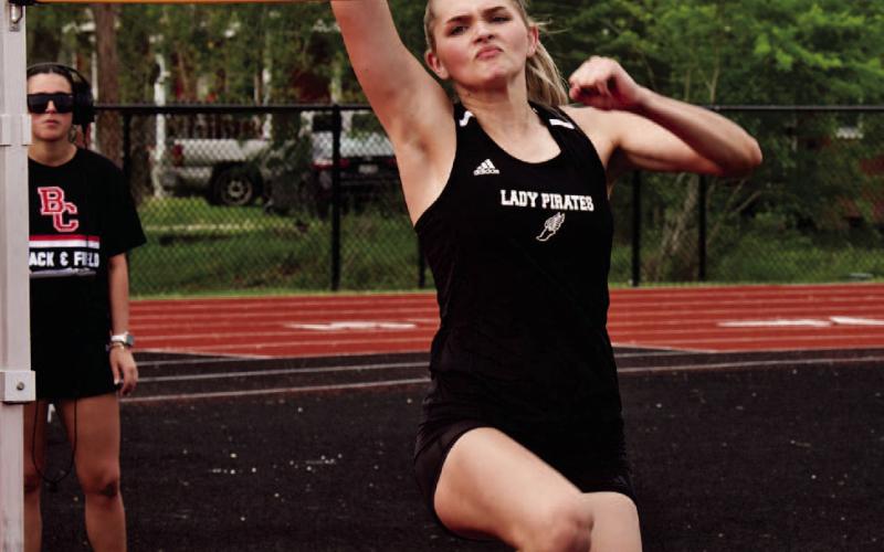 Stephenson wins gold in high jump. Photo by Randall Luker