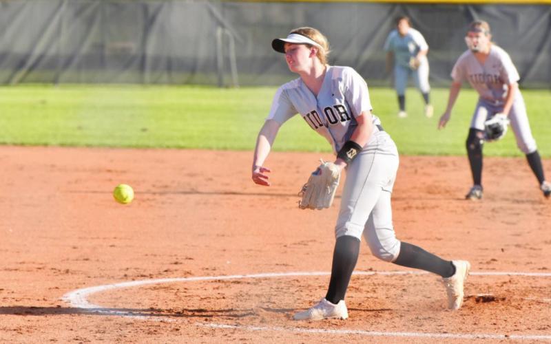 Natalie Morrison delivers her pitch in the junior varsity game versus Orangefield.