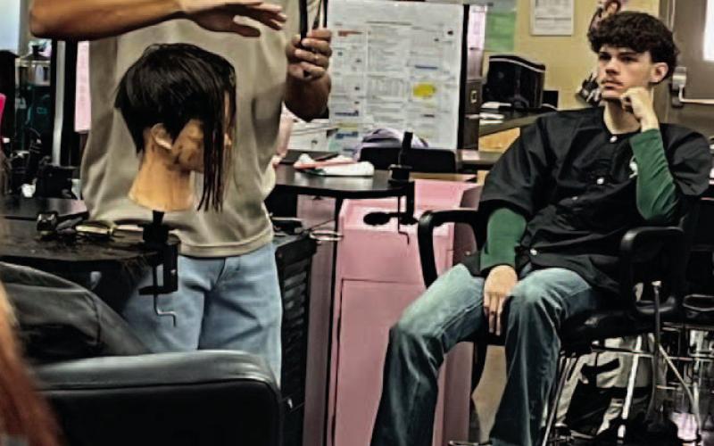 Former VHS student Aiden Ochoa owner of Haircuts By Aiden Ochoa in Beaumont was a guest speaker in the Cosmetology classes last week. Aiden demonstrated to the Cos students how to do the different “Fade” techniques &amp;amp; mens cuts. Mr. Ochoa also answered student questions about careers in Cosmetology. A special thanks to Aiden for sharing his time with our students!