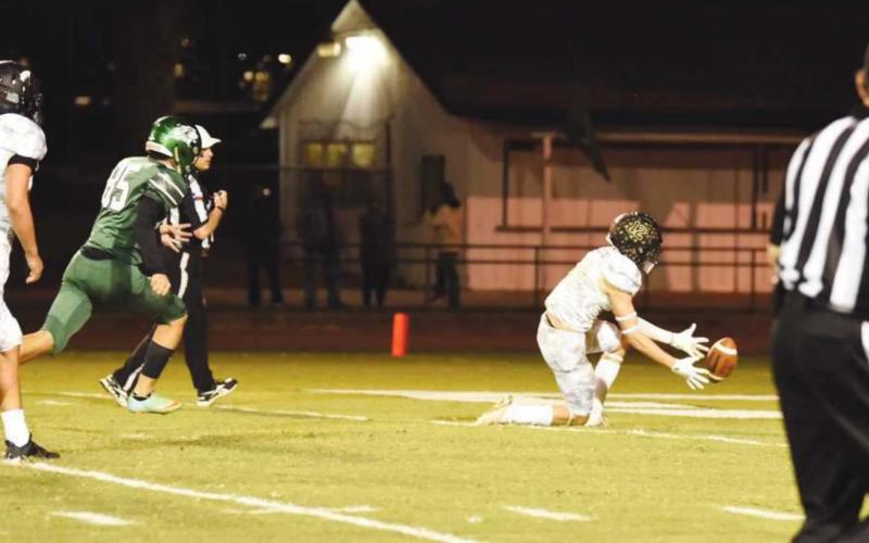 Dayton Whitmire scored a defensive touchdown for the Pirates when he covered the ball in the Lions’ end zone after a blocked punt in the waning seconds of the game Friday.