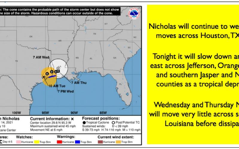 Governor Abbott Increases Readiness Level of State Operations Center In Response To Tropical Storm Nicholas