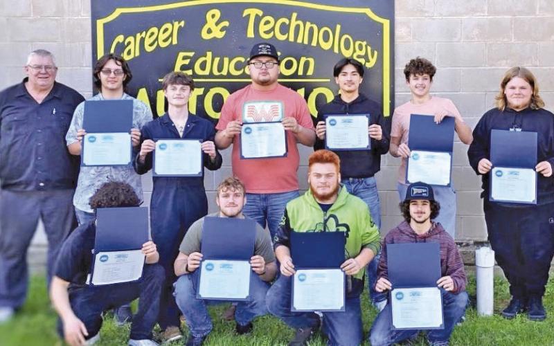 Back Row- Mr. Al Waits, Nathaniel Lilback, Nick Elizondo, Issac Yanez, Jayse Luu, Weldon Whitsitt, John Thibodeaux. Front row- James Hare, Brooklyn Freeman, Jerad Madison, Russell Jones