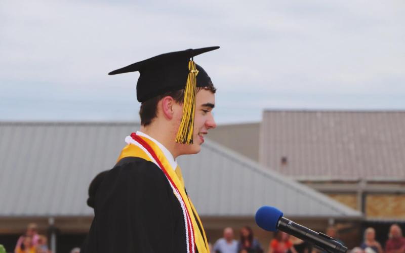 Adam Harris gave the valedictory message to the Class of 2021.