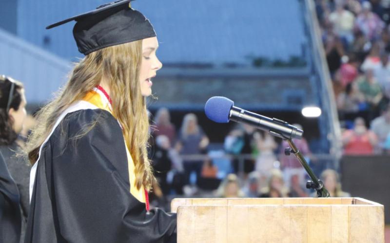 Kaylie Trinkle offered the benediction at graduation
