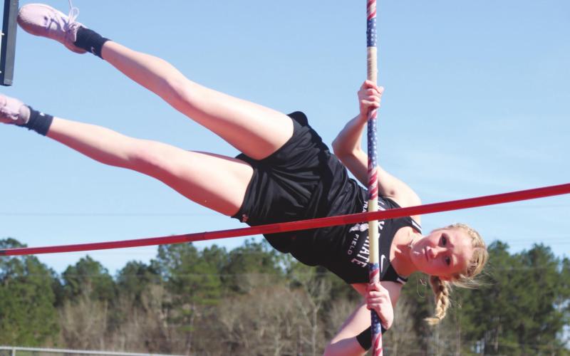 VHS senior Jaidyn Green placed second in pole vault with a vault of 7’6” Photo by Joshua Patterson