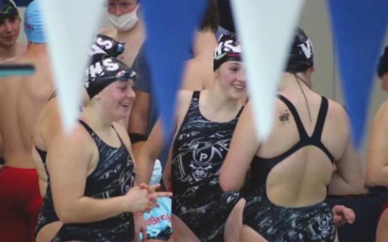 VHS Swim Team District Championship victories