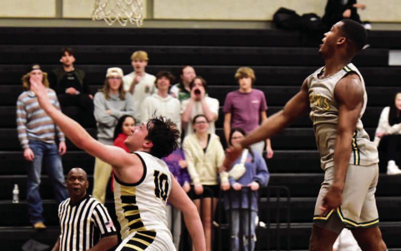Camden Young shoots and scores again the LCM Bears Friday. Photo by Randall Luker