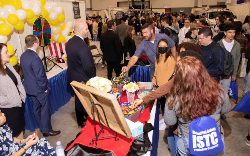 Students visit the Jefferson County Bar Association booth.