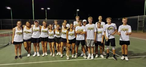 The Mighty Pirate Tennis Team opened district play Monday night and pulled off their first win in their District opener against the Bridge City Cardinals, noted VHS Tennis Coach Ericka Richard. The final score was 17-2. “It was a great night for sure! Your Pirates will travel to Little Cypress Mauriceville on Monday, August 26 for their next District match starting at 4 p.m.”