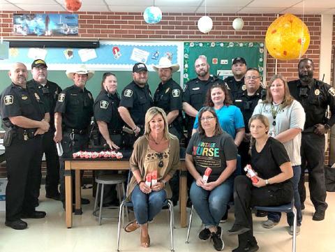 The VISD Police and Security officers with school nurses, training to use Epi Pens and receiving tourniquets. Courtesy Photos