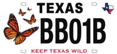 New monarch butterfly conservation license plate available for Texas drivers
