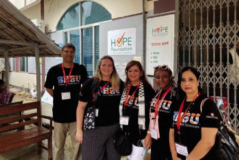 Pictured left to right: Khalid Khan, Stacey Wright, Mary Musleh, Brooke Brown, Rasheda Sultana Courtesy photo
