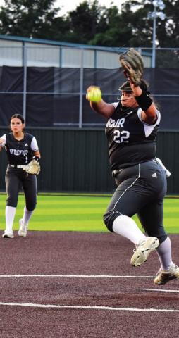 Sophia Aguirre on the mound in Lufkin.