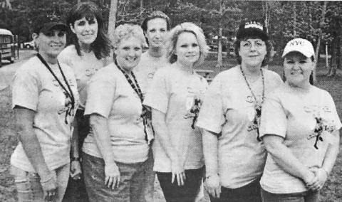 Pictured are VMS staffers, front, Lori Matthews, Debbie Rhodes, Shanna Granger, Susan Richards, Cheryl DuPuy: back, Dana Bourque and Kim Isom. In April, Vidor Middle School Students and staff put a 'CAP ON CANCER'. The $1 donation helps support the VMS Relay for Life Team. Archive Photo