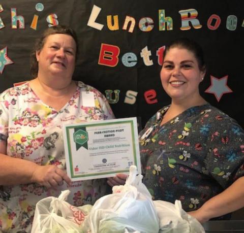 FFVP at Oak Forest Elementary has the team of Wendy Mitchell and Laura Rich delivering fresh fruit and veggies to students.