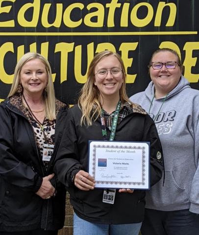 Congratulations to Victoria Marks on being the CTE Student of the Month