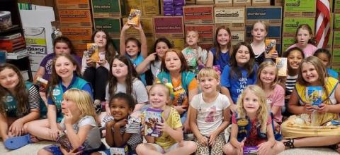 Girls Scouts donate cookies to heroes