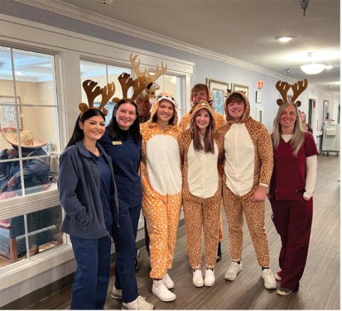 VHS Senior Nursing Students Engage Senior Citizens at Oakwood Manor’s Annual “Deer Hunt”