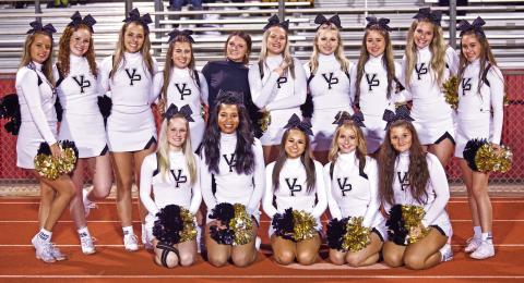 The Varsity Lady Pirate Cheerleaders will be making the trek to Nacogdoches Thursday to support the Vidor Pirates in their bi-district playoff game versus the Lindale Eagles at SFA’s Homer Bryce Stadium. Kickoff is at 7 p.m.